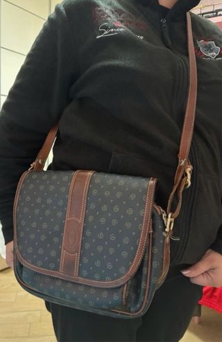 Borsa a tracolla Pollini monogram marrone