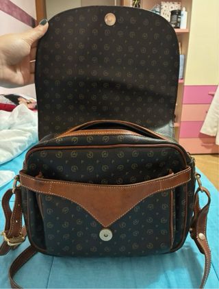 Borsa a tracolla Pollini monogram marrone