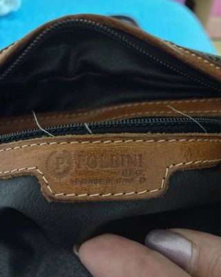 Borsa a tracolla Pollini monogram marrone