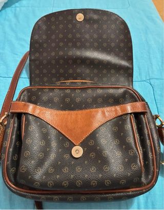 Borsa a tracolla Pollini monogram marrone
