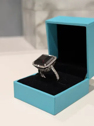 Anillo Plata con Piedra Roja