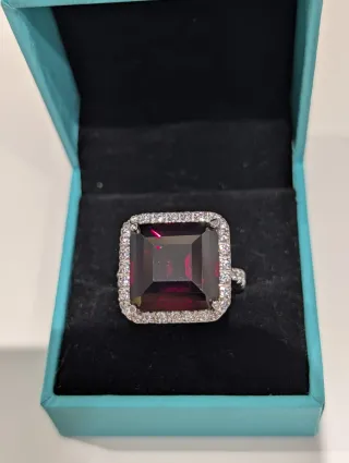 Anillo Plata con Piedra Roja