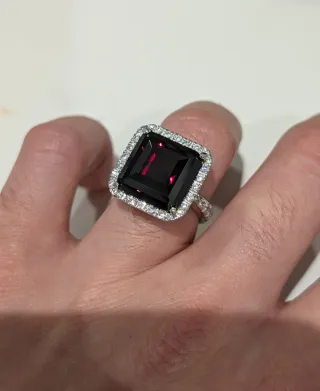 Anillo Plata con Piedra Roja