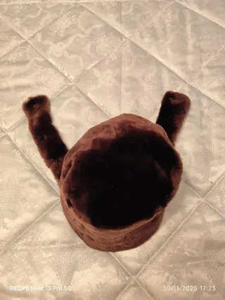 Gorro de pelo marrón