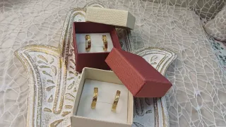 2 Pares Aros Chapado Oro 18k