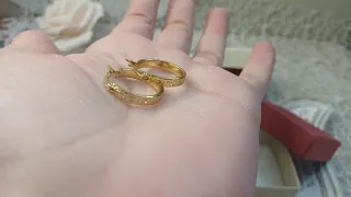 2 Pares Aros Chapado Oro 18k