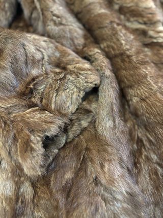 Abrigo de visón sintético marrón talla única