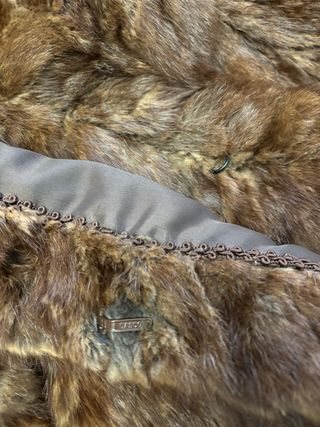 Abrigo de visón sintético marrón talla única