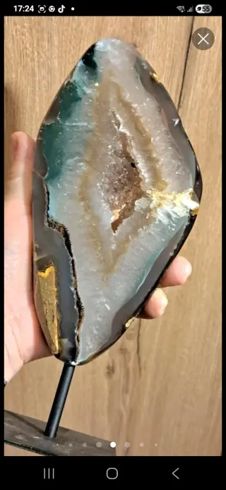 Fetta Geode Agata su Piede