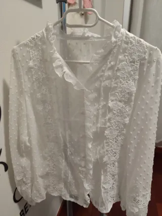 Blusa elegante cóctel/fiesta blanca