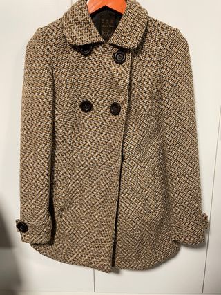 Abrigo Zara cuadros beige y marrón Talla XS