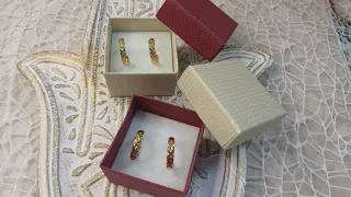 2 pares pendientes Aro Chapado Oro 18k