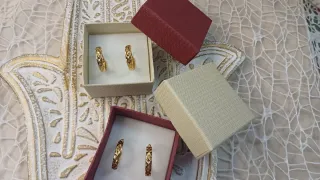 2 pares pendientes Aro Chapado Oro 18k