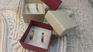 2 pares pendientes Aro Chapado Oro 18k