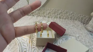 2 pares pendientes Aro Chapado Oro 18k