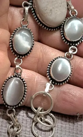 Bracciale 925 con pietre bianche