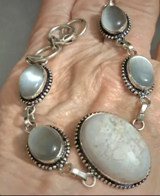 Bracciale 925 con pietre bianche