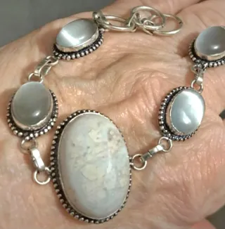 Bracciale 925 con pietre bianche