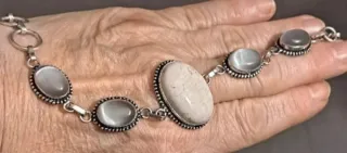 Bracciale 925 con pietre bianche