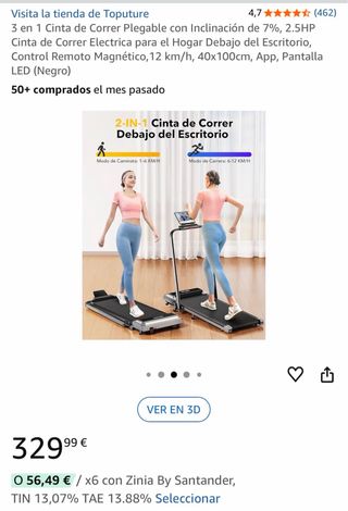 Cinta Correr Plegable 3 en 1 Toputure
