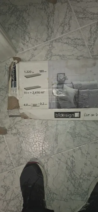 Suelo laminado PVC gris - Caja nueva