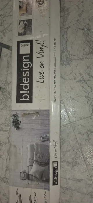 Suelo laminado PVC gris - Caja nueva