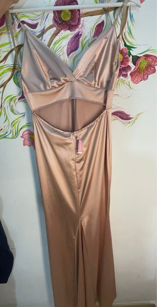 Vestido elegante Oh Juliette! Beige/Dorado