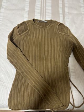 Jersey marrón con cordones