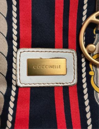 Borsa Coccinelle a righe rosse e nero