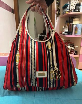 Borsa Coccinelle a righe rosse e nero