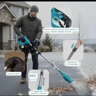 Soplador Hojas Inalámbrico (2 Baterías)