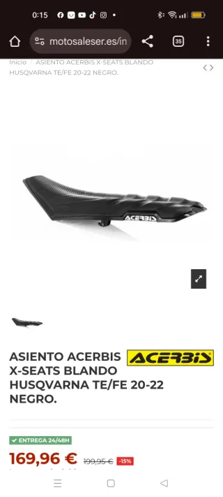 Asiento Acerbis X-SEATS Husqvarna Blando