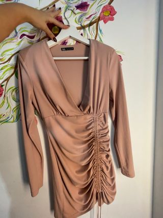 Vestido corto Zara drapeado