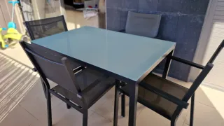 Mesa y 4 Sillas Jardín/Terraza