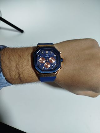 Reloj Poedagar Cronógrafo Azul 42mm