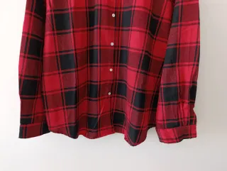 Camisa cuadros roja y negra Shein