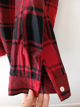 Camisa cuadros roja y negra Shein