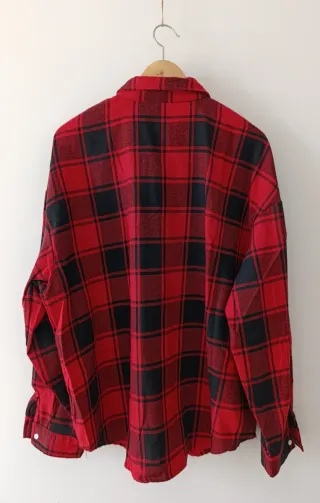 Camisa cuadros roja y negra Shein