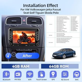 Radio VW 9” Android 15 CarPlay + Cámara