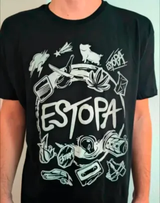 CAMISETA NEGRA NUEVA - ESTOPA - TALLA XL y más...