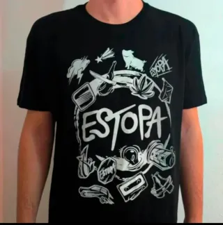 CAMISETA NEGRA NUEVA - ESTOPA - TALLA XL y más...