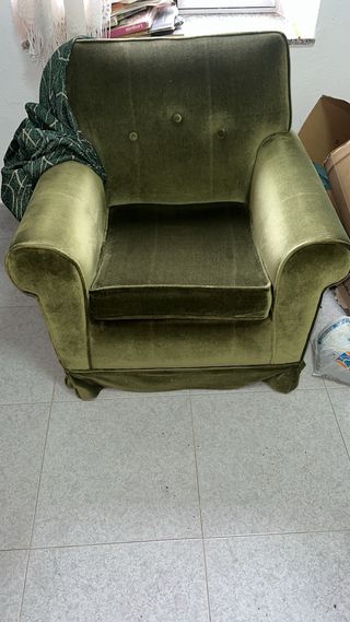 2 Butacas verde de terciopelo