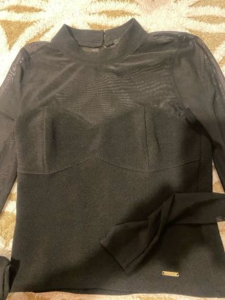 Top Guess Malla Transparente Negro