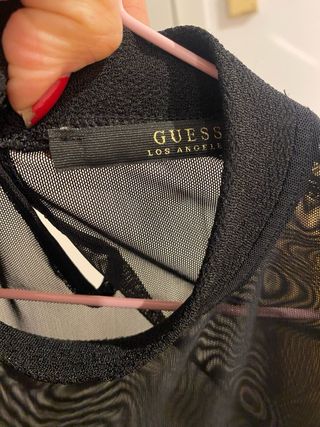 Top Guess Malla Transparente Negro