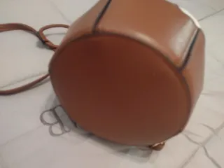 Bolso bombonera marrón y blanco