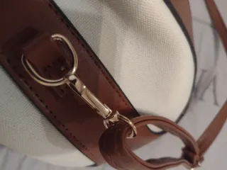 Bolso bombonera marrón y blanco