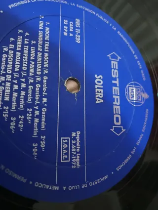 Vinilo Solera 1973 Nacional Pop Rock