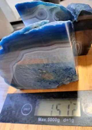 Coppia fermalibri agata venata blu