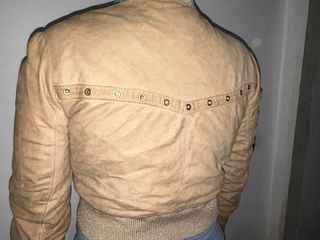 Giacca in pelle donna marrone e oro