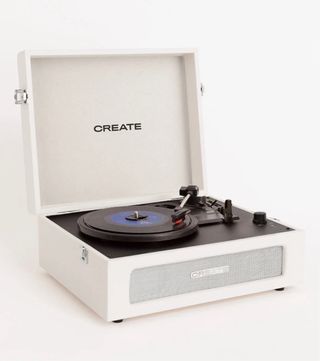 Tocadiscos CREATE blanco + 2x Vinilos años 80’